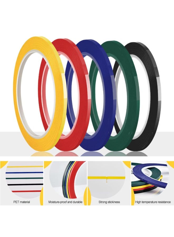 Peachjoy Whiteboard Tape, 5 Rolls Graphic Chart Tape, Self Adhesive, Assorted 5 Colors, Art Graphic Chart Line for Dry Erase Board, Art, Outdoor, School Projects, 3 mm x 66 m - Image 3